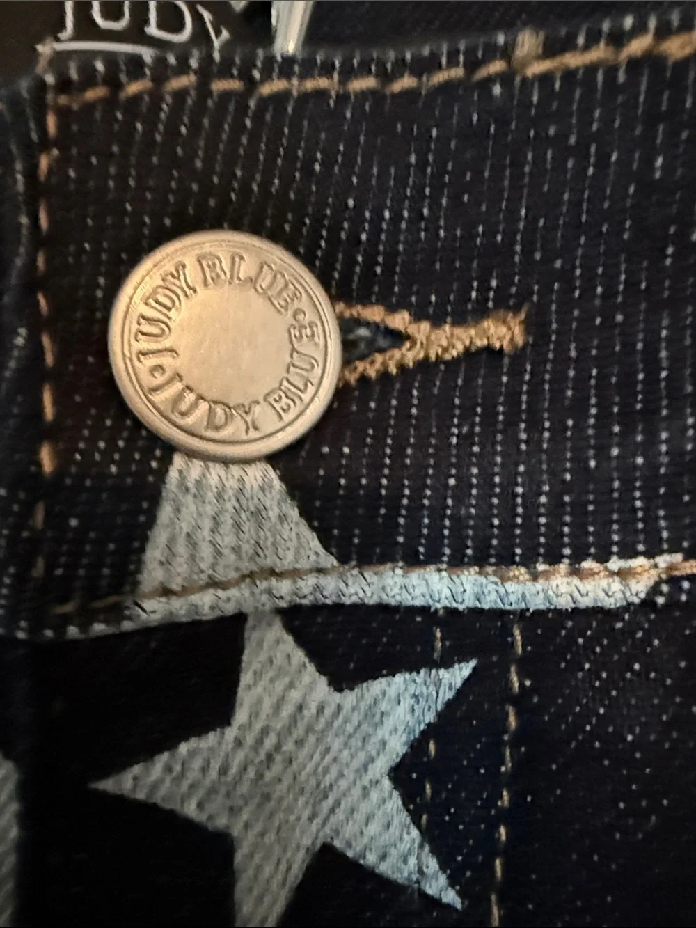 Judy Blue Black Flare Jeans with White Star Print